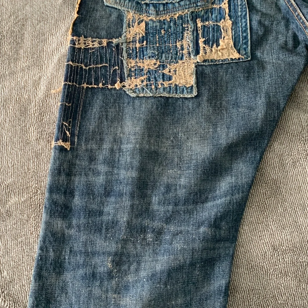 Polo by Ralph Lauren Men’s Blue Patchwork Straight Jeans - Picture 8 of 10
